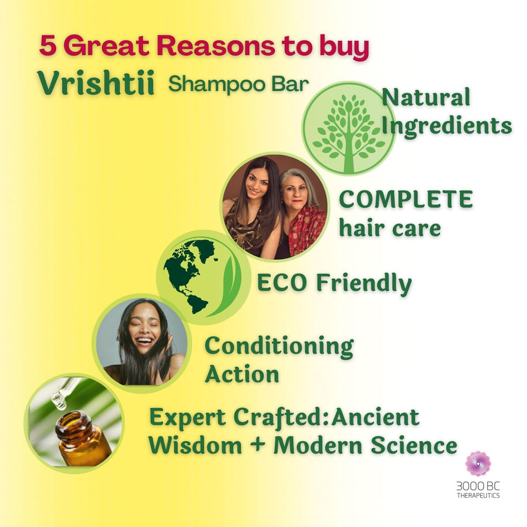 Vrishtii: Clean, Nurture, Nourish | Dandruff, Hair Fall & Scalp Health  |Sulfate-Free Ayurvedic Shampoo Bar  | 100g