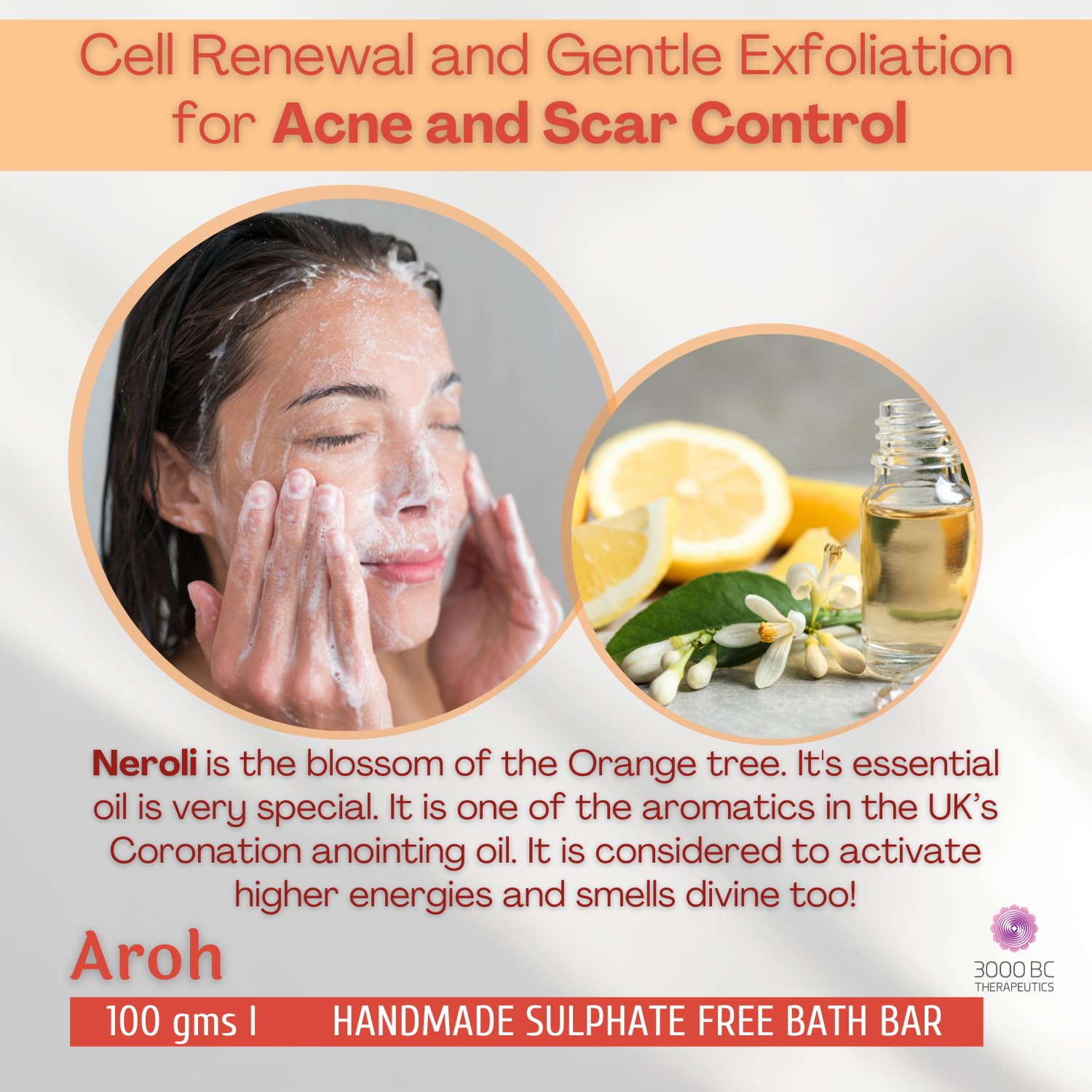 Aroh: Anti-Acne, Scar Fading & Glowing Skin | Sulfate-Free Ayurvedic Soap Bar | 100g