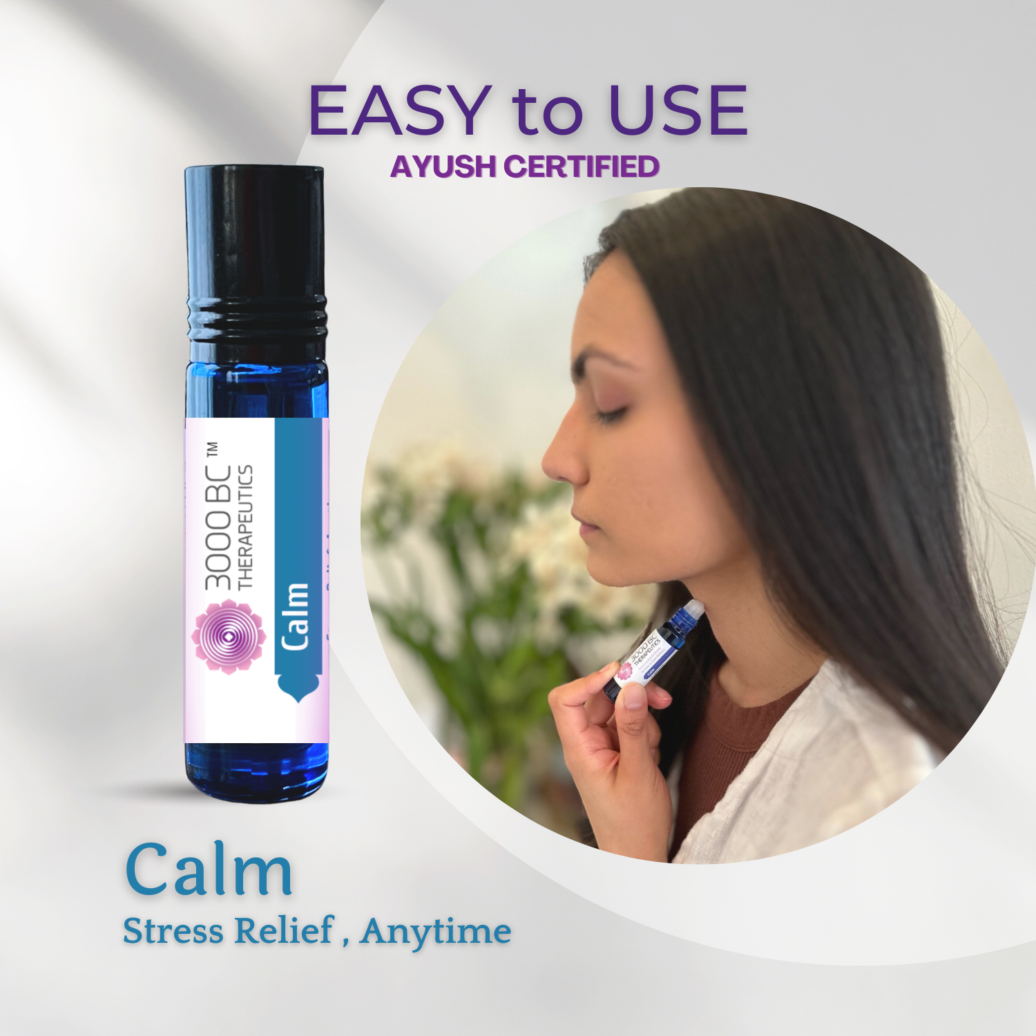 Calm: The Anti-Anxiety Roll On | Lavender, Bergamot & Geranium | 9ml