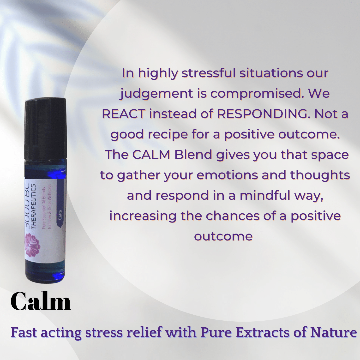 Calm: The Anti-Anxiety Roll On | Lavender, Bergamot & Geranium | 9ml